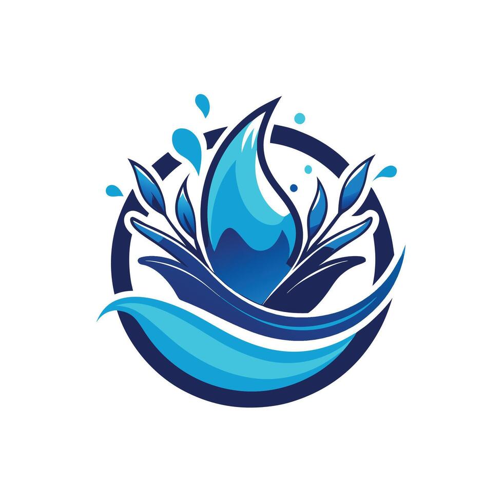 Water splashing Mascot Icon Design Modern Logo vector