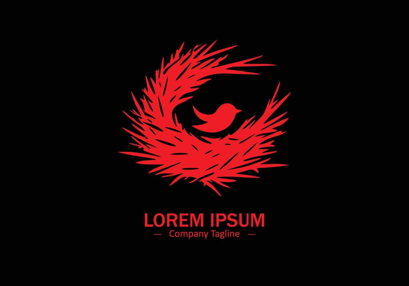 Icon of Nest design logo silhouette modern style on black background vector