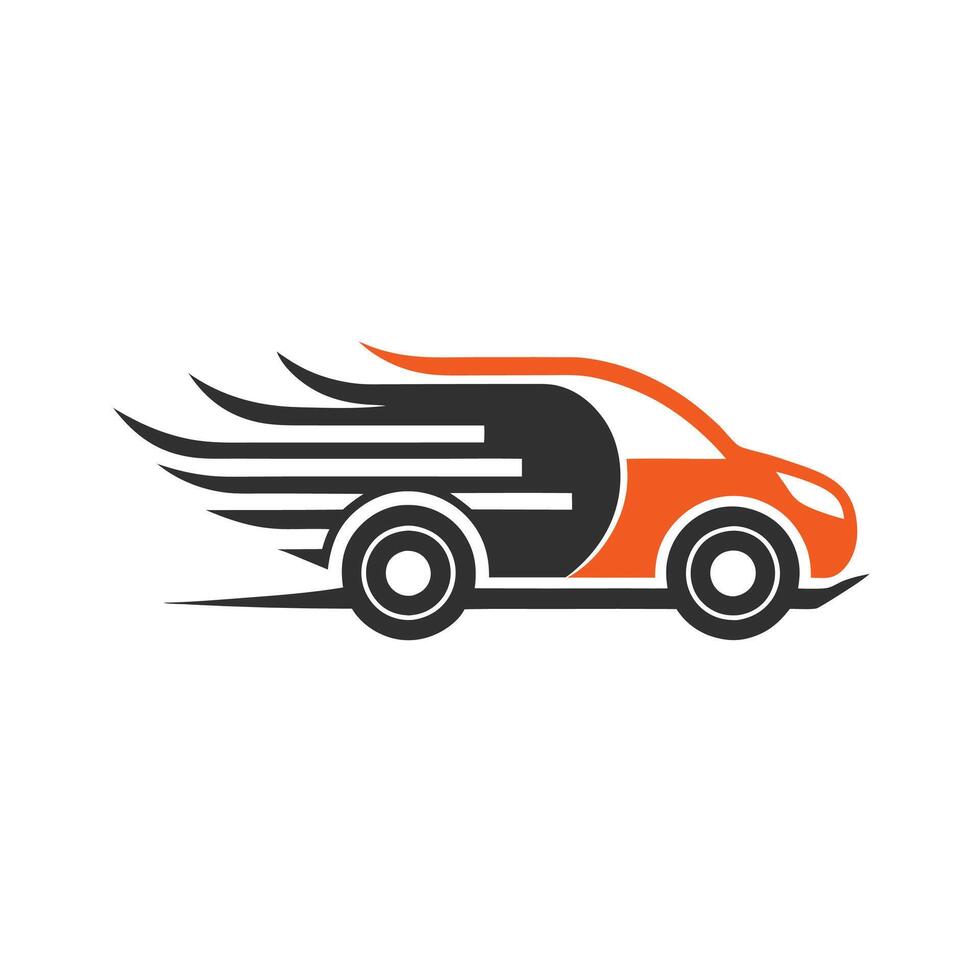 Symbol of Speed Van Logo Mascot Icon Design vector