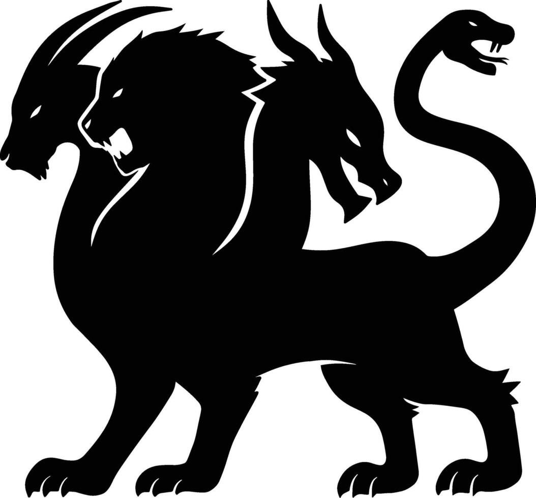 Chimera Silhouette Logo Design vector