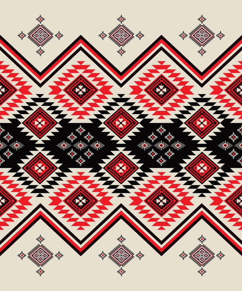 Navajo southwest geometric seamless pattern fabric black and white design for textile printing vector