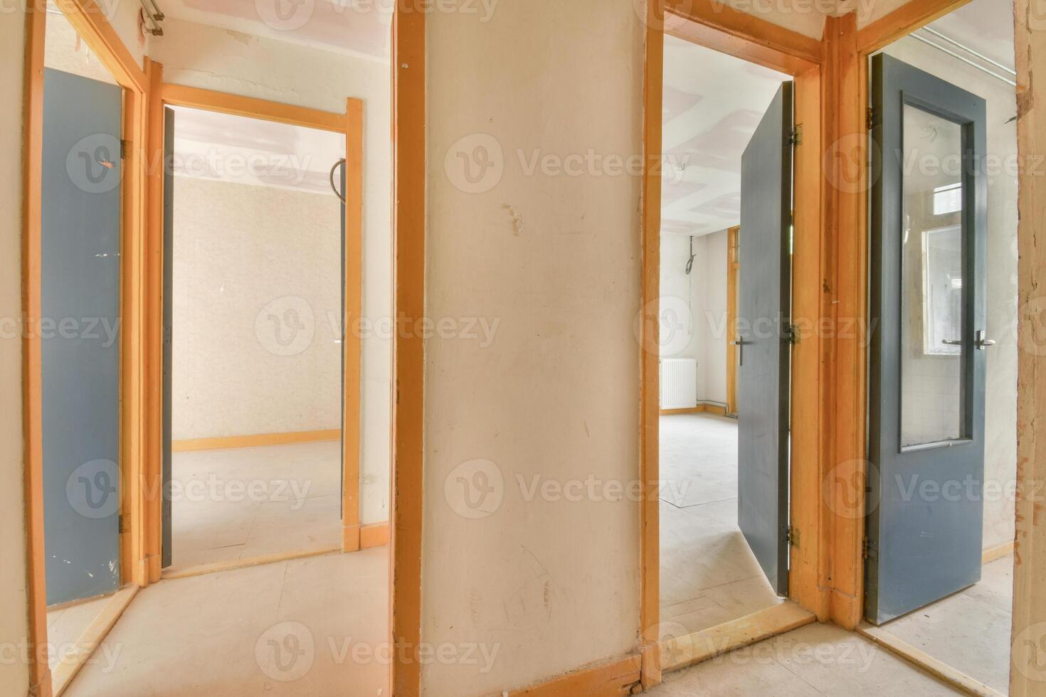 A room with two doors and a window photo