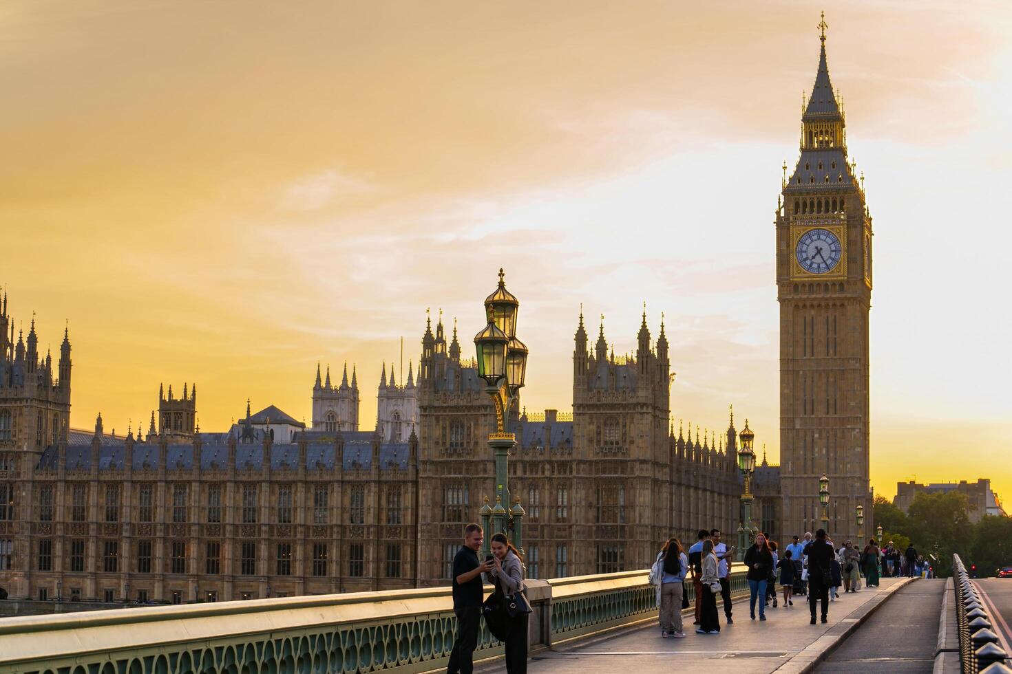 LONDON, UK - AUG 31, 2024- Westminster palace or Houses of parliament and Big Ben tower, London, UK. photo