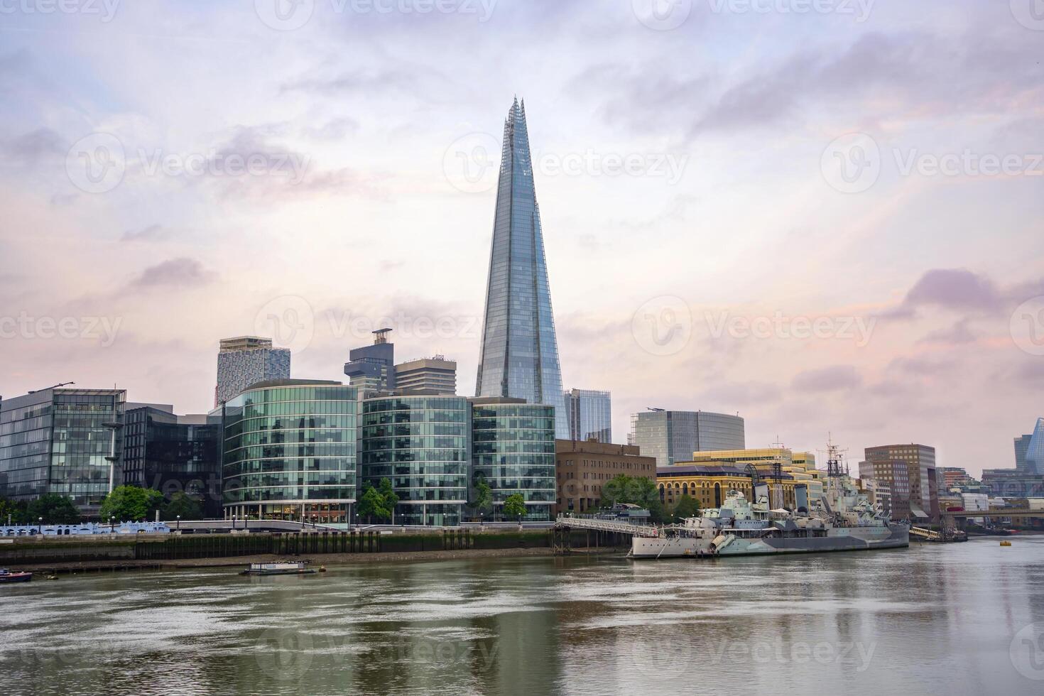 Panoramic view of London city with the shard tower photo