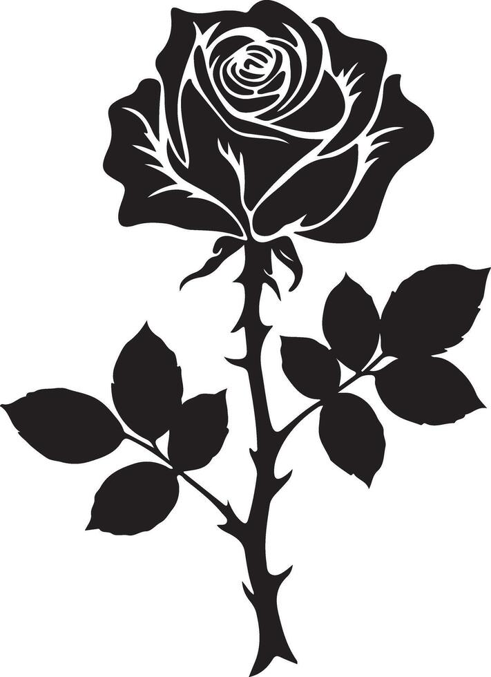 Rose silhouette art illustration vector