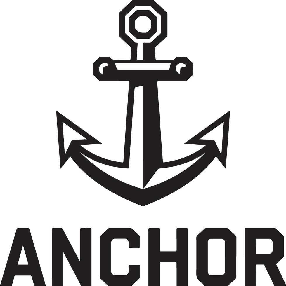 A logo of an anchor illustration vector