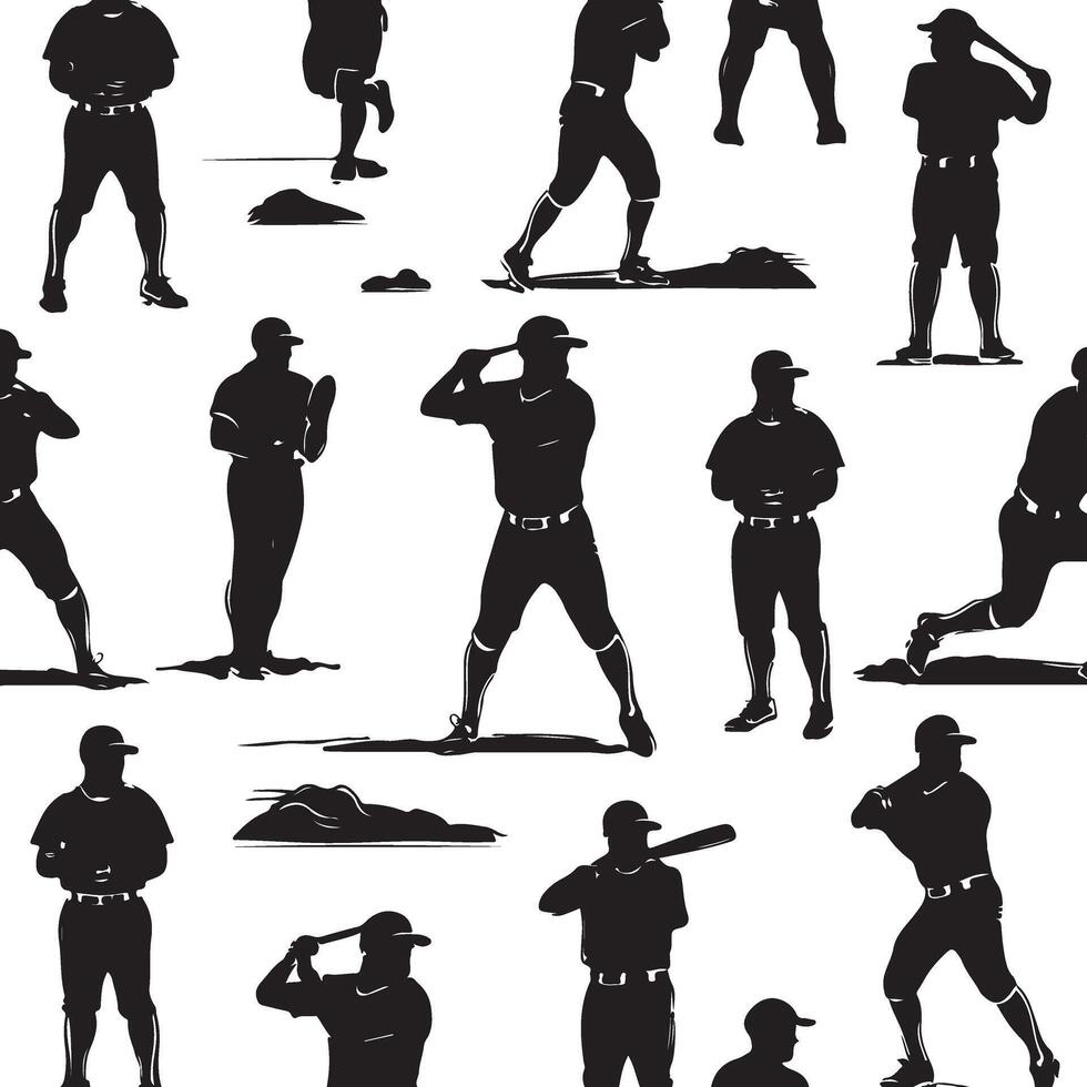 A illustration of a group of men practicing baseball vector