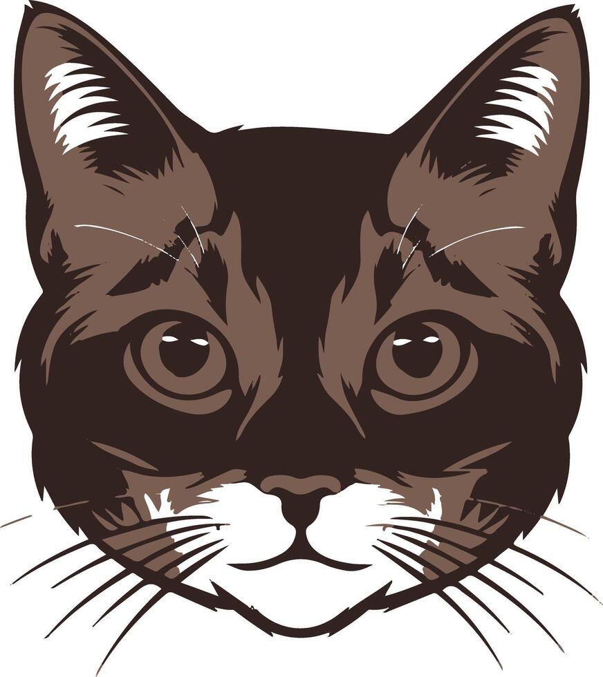 Cat face silhouette art illustration vector