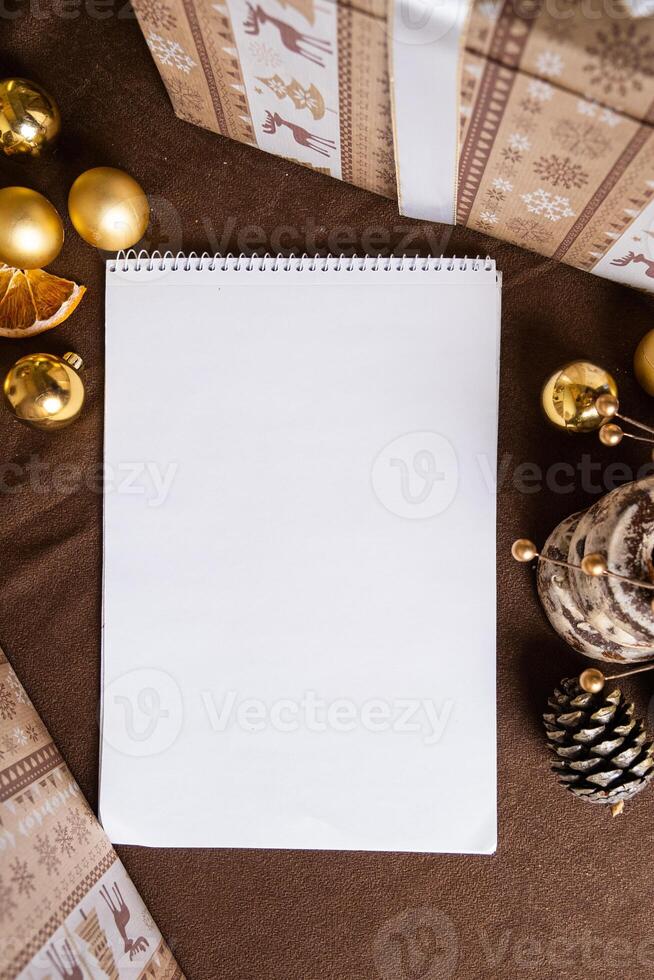 place for text on paper with new year mood photo