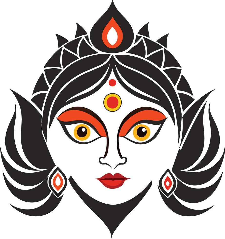 The face of durga vector