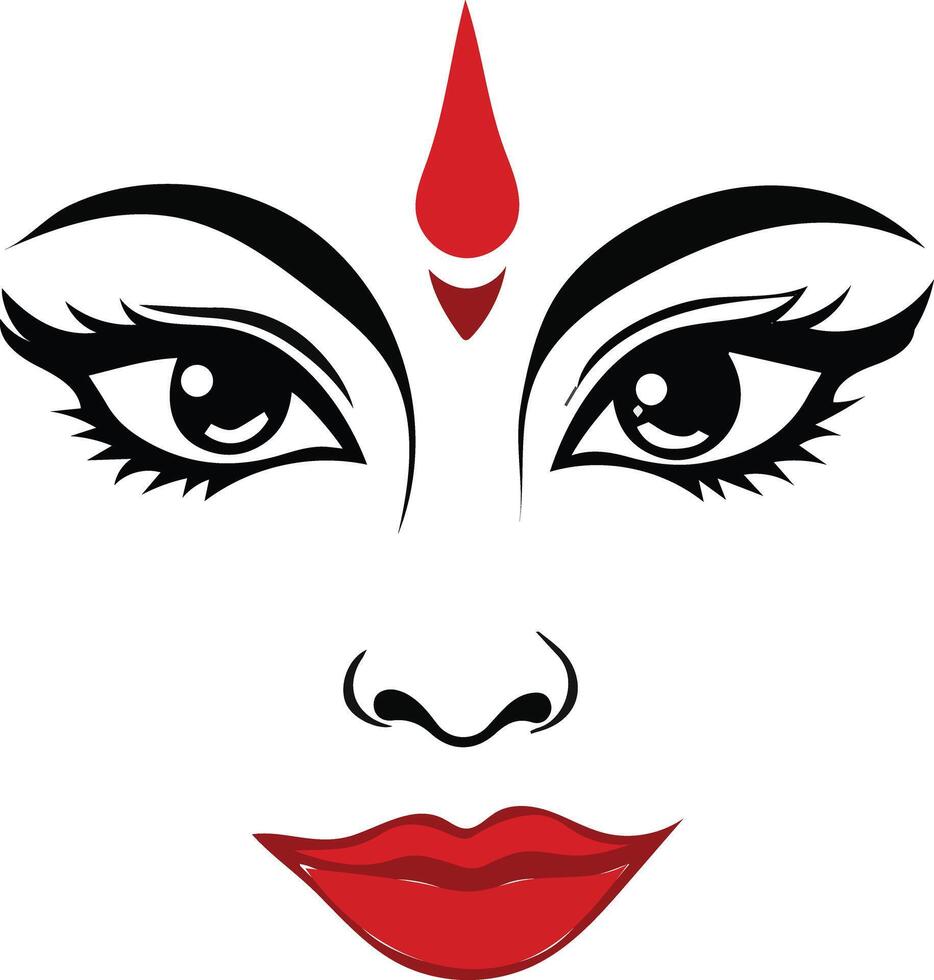 A woman's face with red eyes and a red nose vector