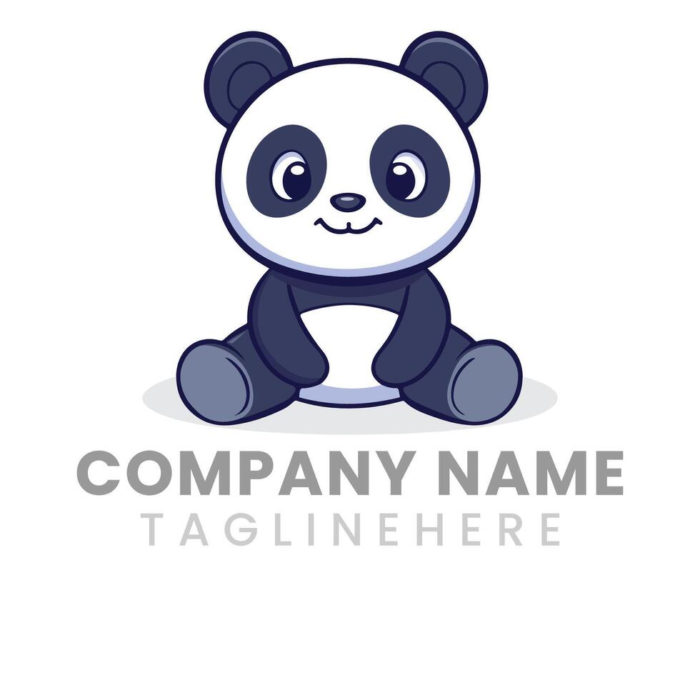 Illustration of cute and smiling panda sitting vector