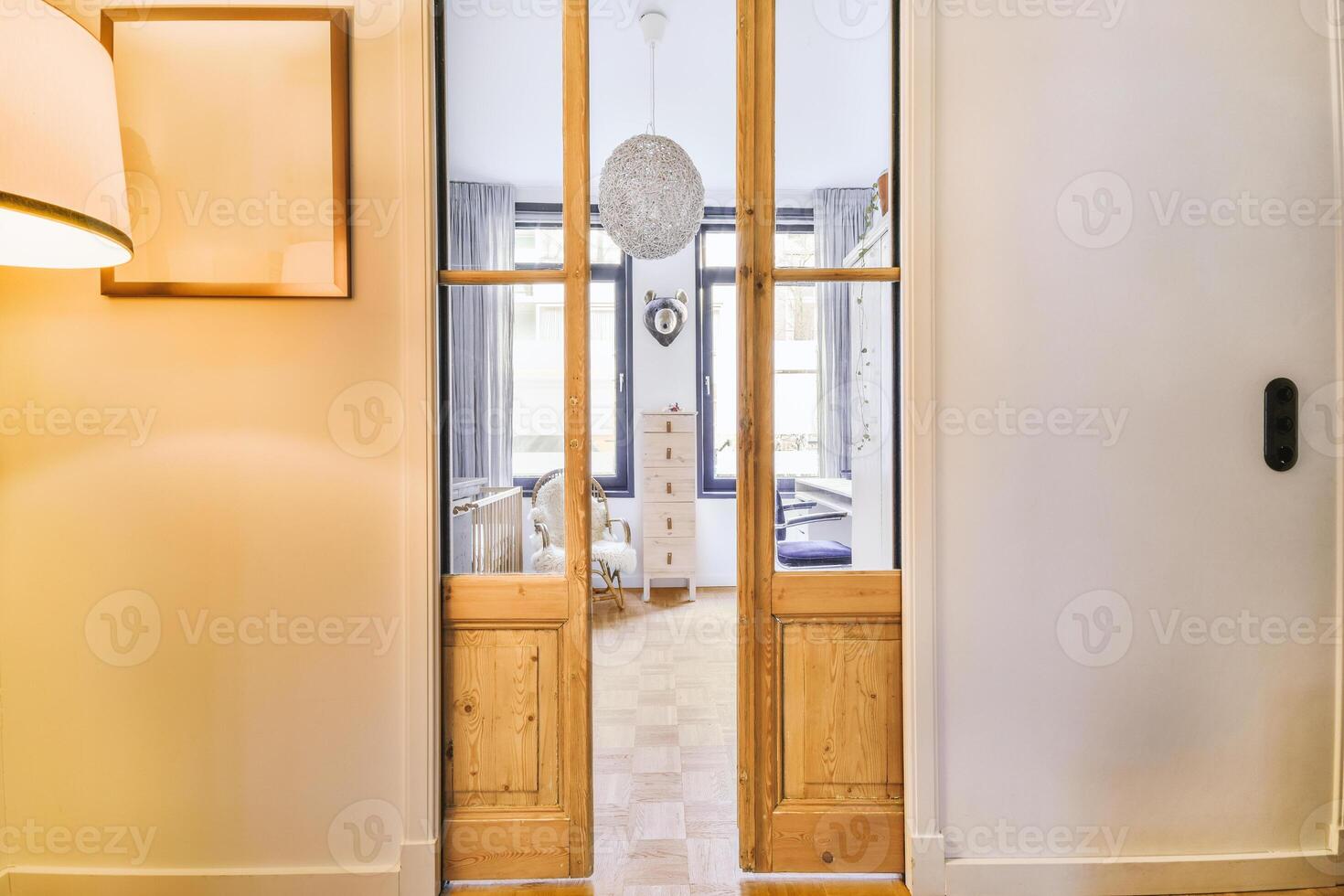 A door that is open to a room photo
