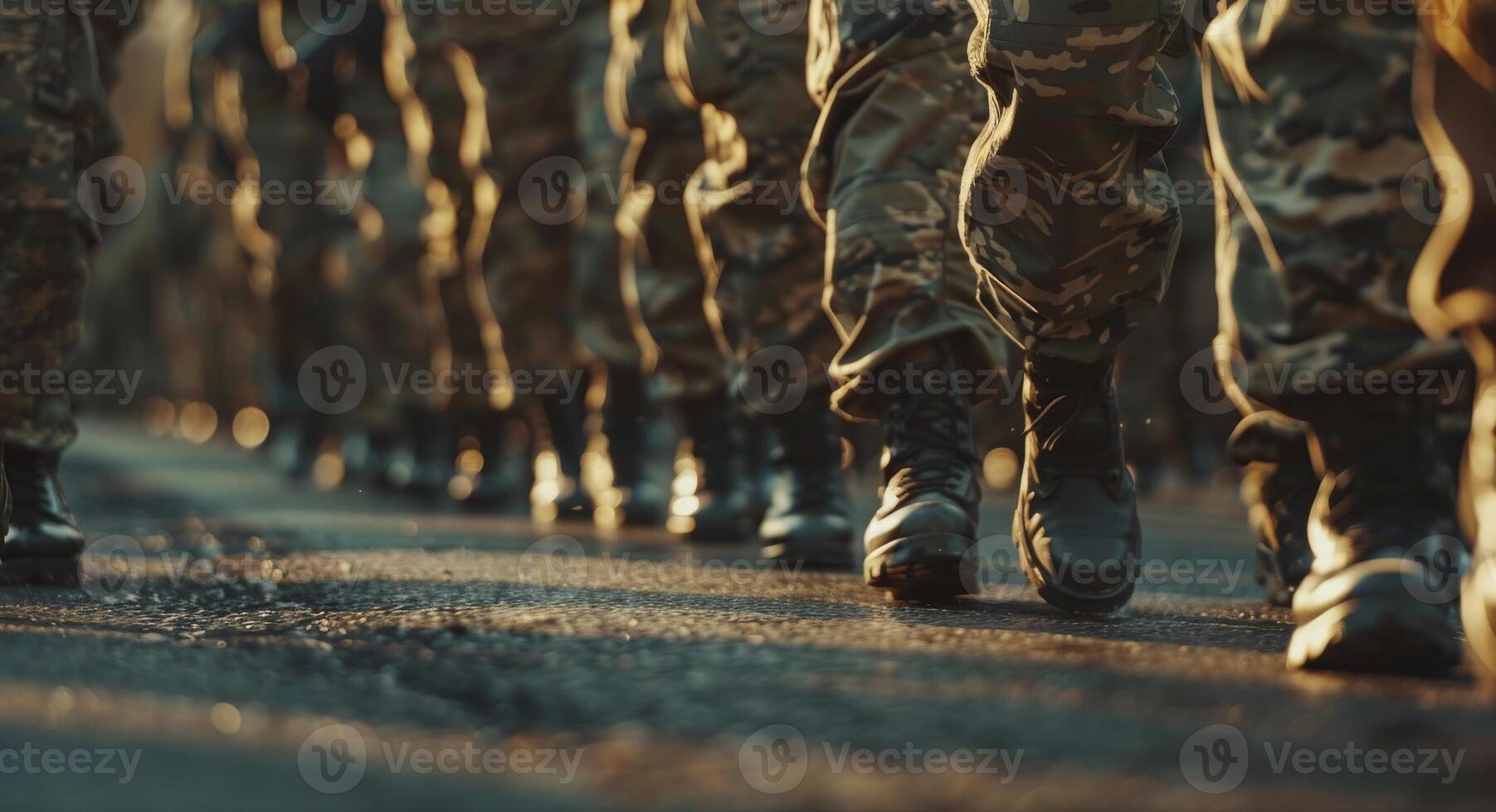 Military troops soldier. Training of man in camouflage. Armed boot. Army shoes photo