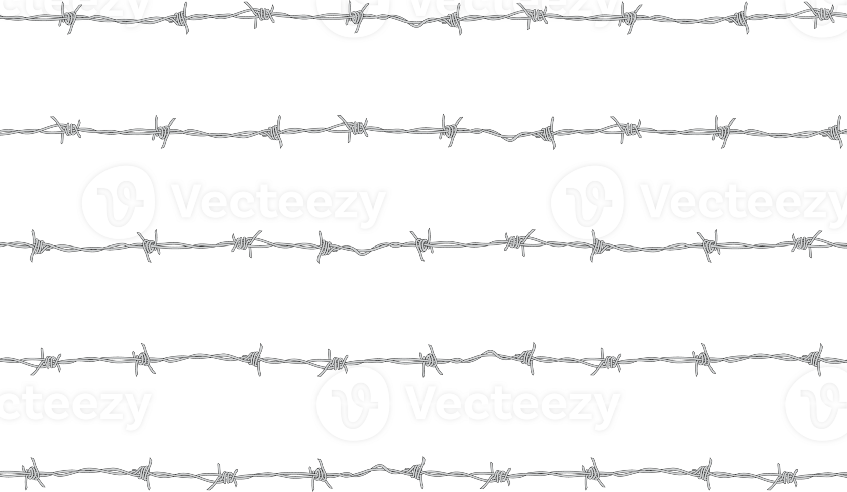 barbed wire isolated on transparent background, no people. illustration of barbwire fence graphic for background. png