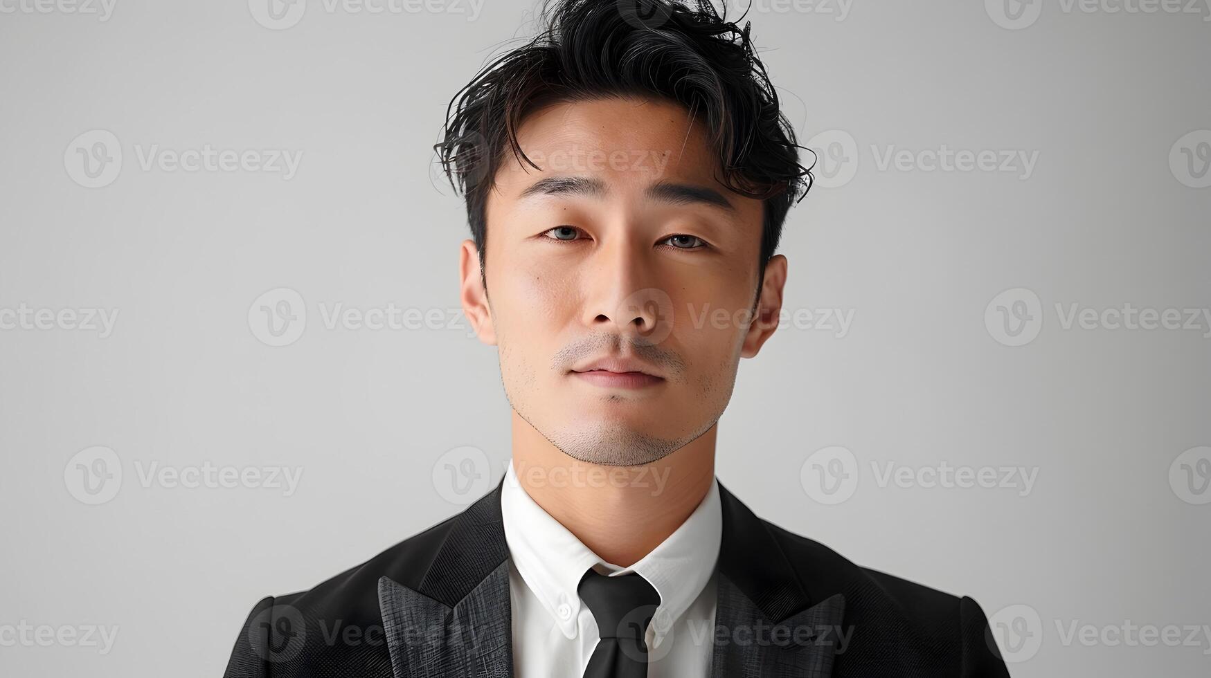 Confident Asian Businessman in Stylish Corporate Attire Posing for Professional Portrait photo