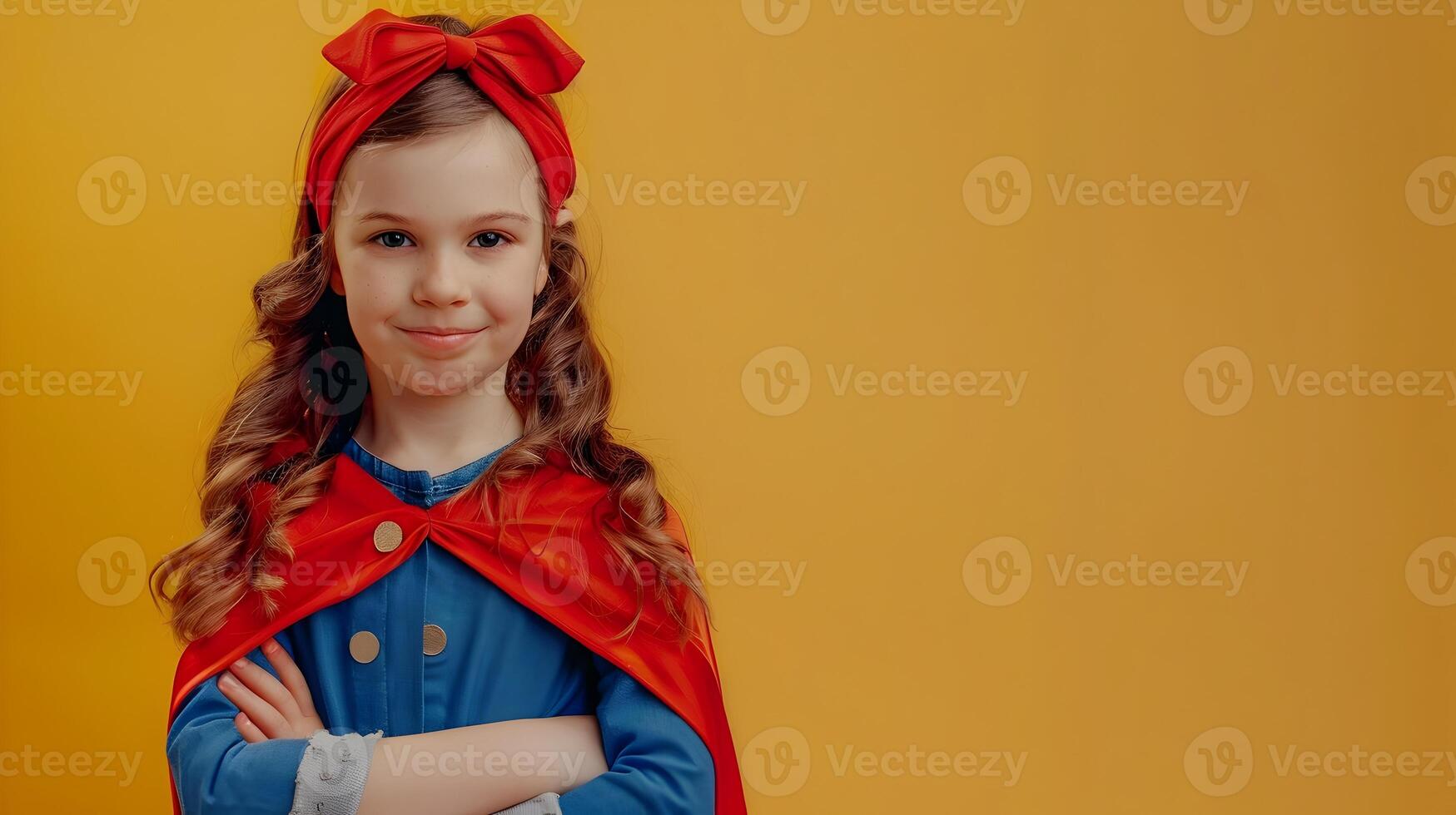 A little girl dressed as a superhero photo