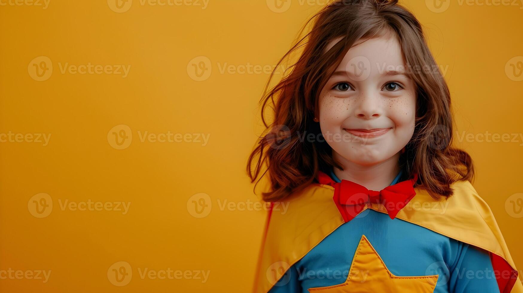 A little girl in a superhero costume photo