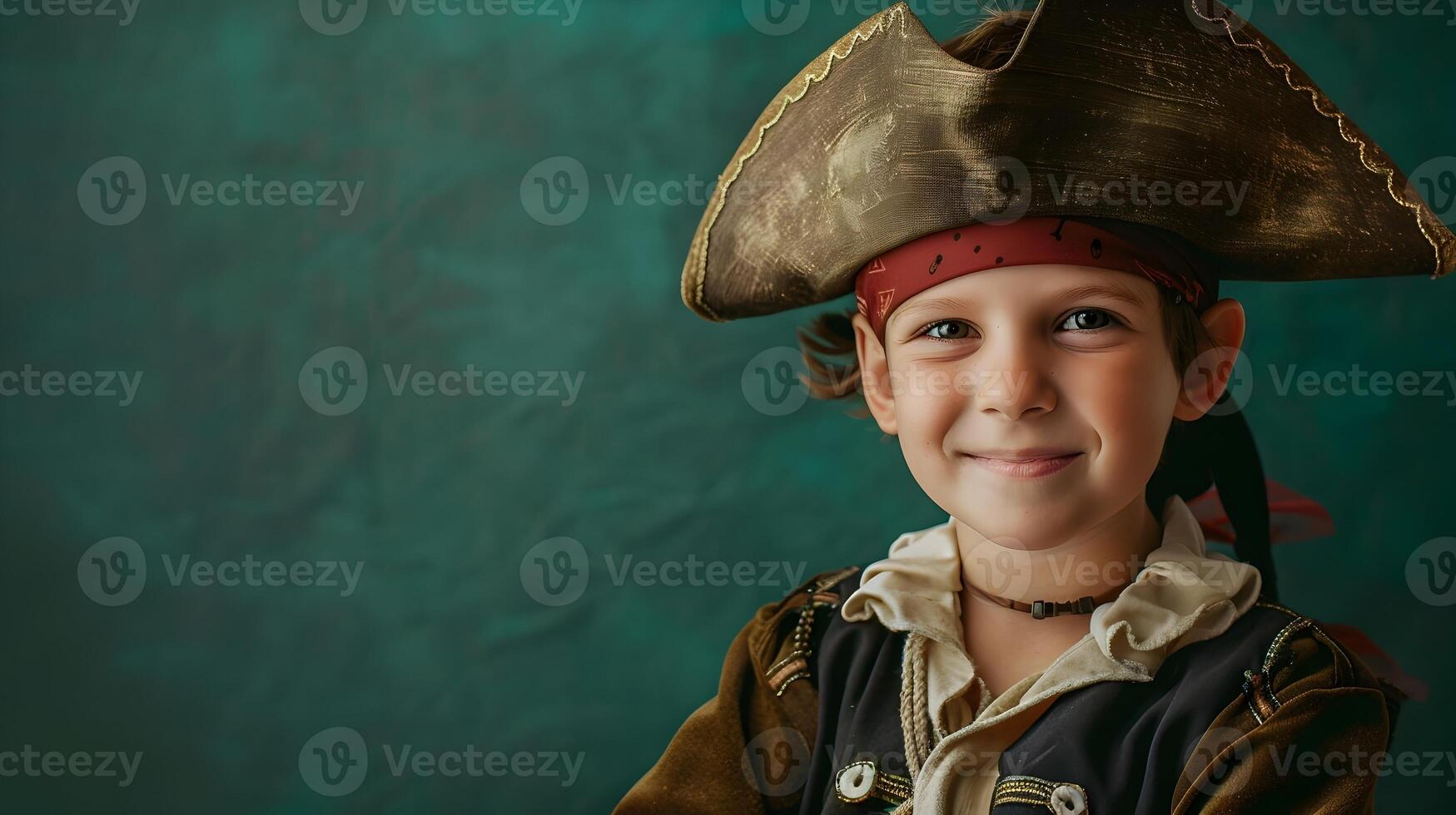 A young boy in a pirate costume photo