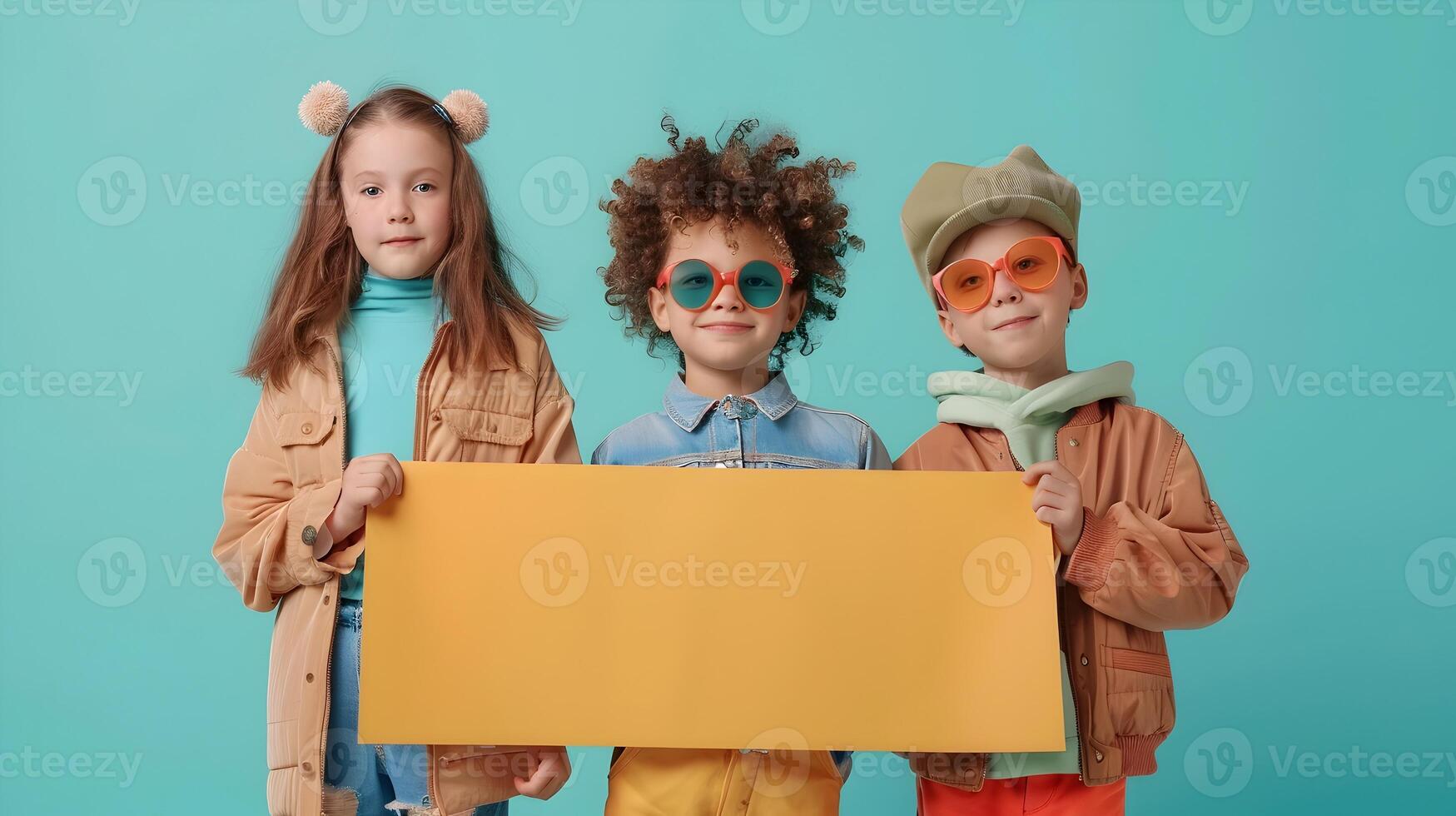 Cheerful Group of Children Enjoying Outdoor Fun and Laughter Together photo