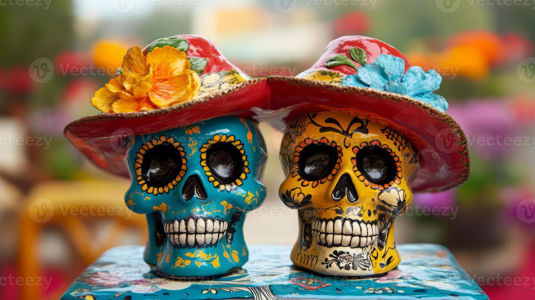 Colorful Sugar Skull for Day of the Dead photo