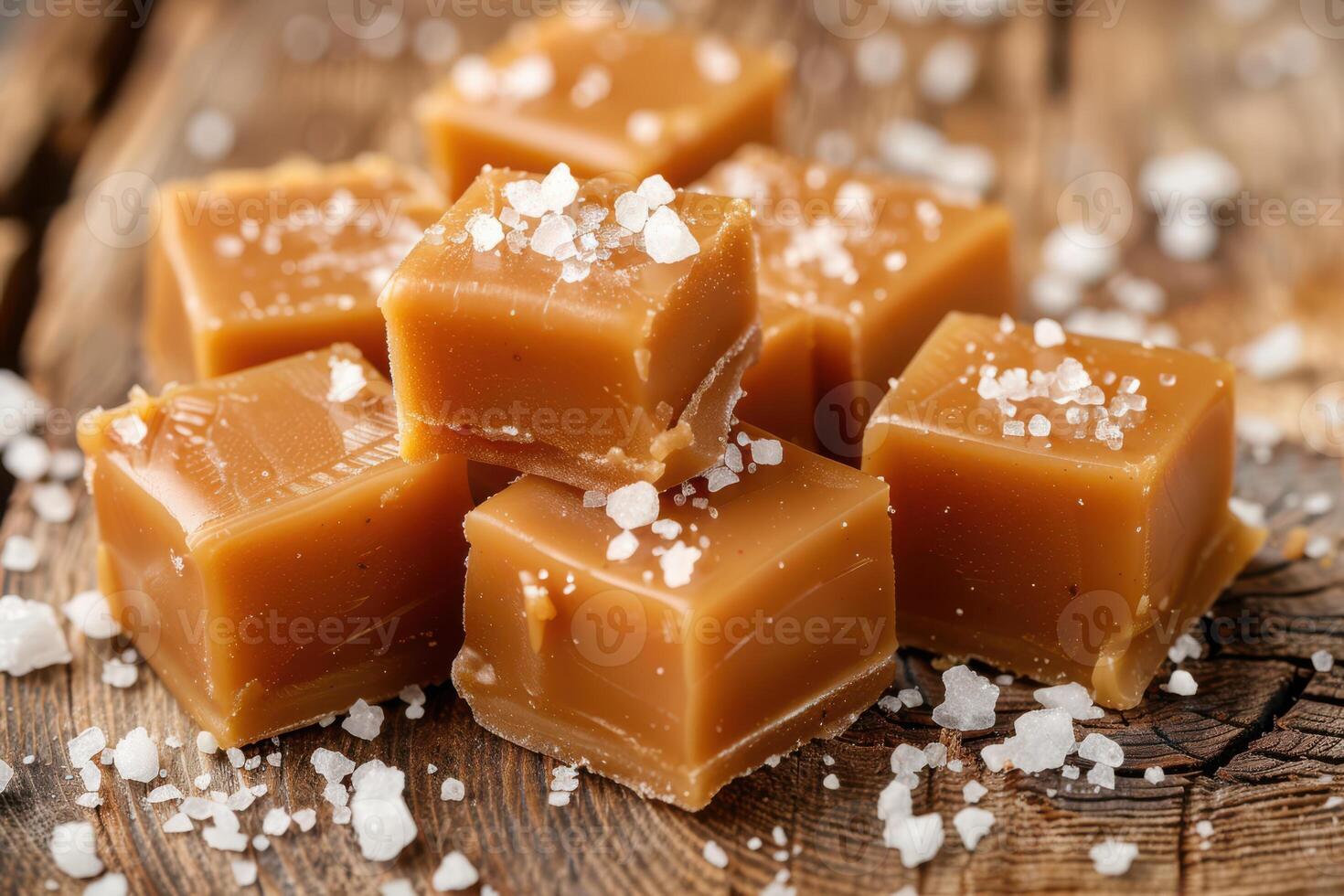 Candy squares with salt on top of them photo
