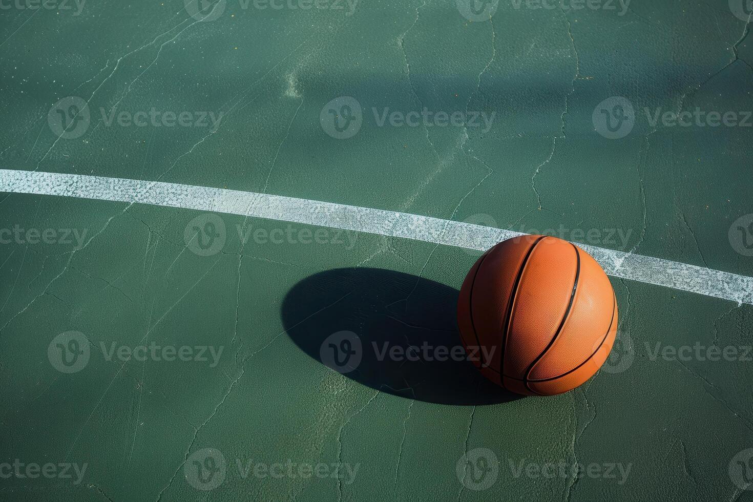 Basketball ball on the court photo