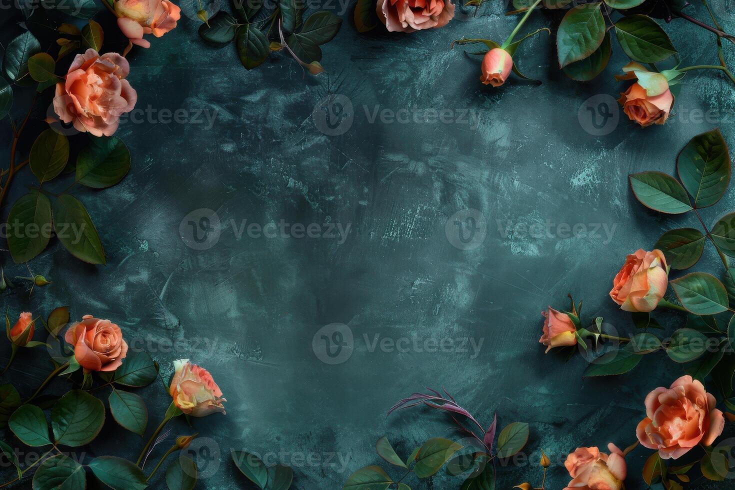 Rose flowers on a dark blue background photo
