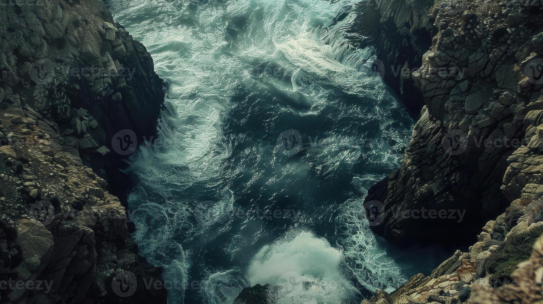 A view of the ocean from above photo