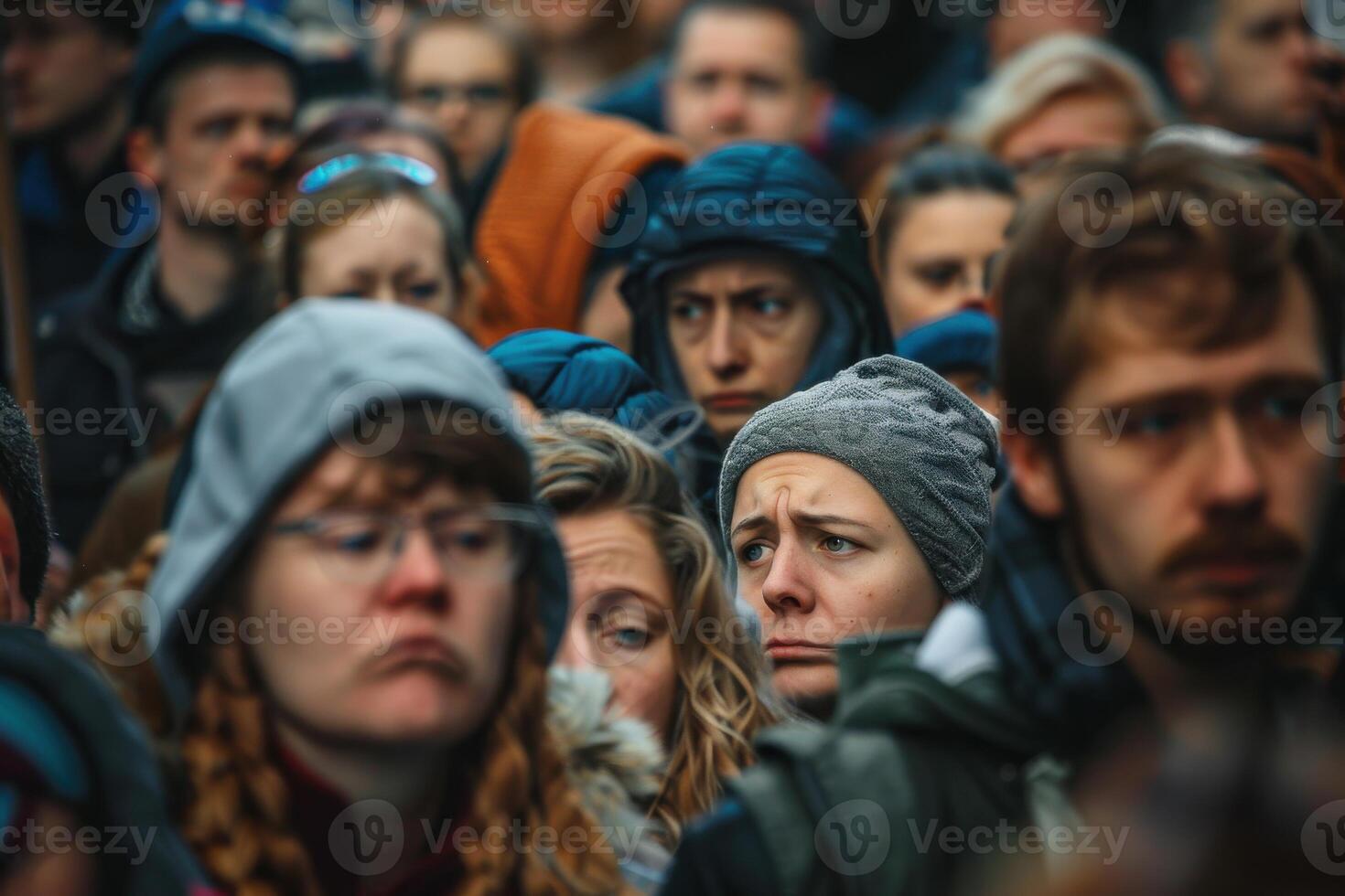 A crowd of people are standing in a crowd photo