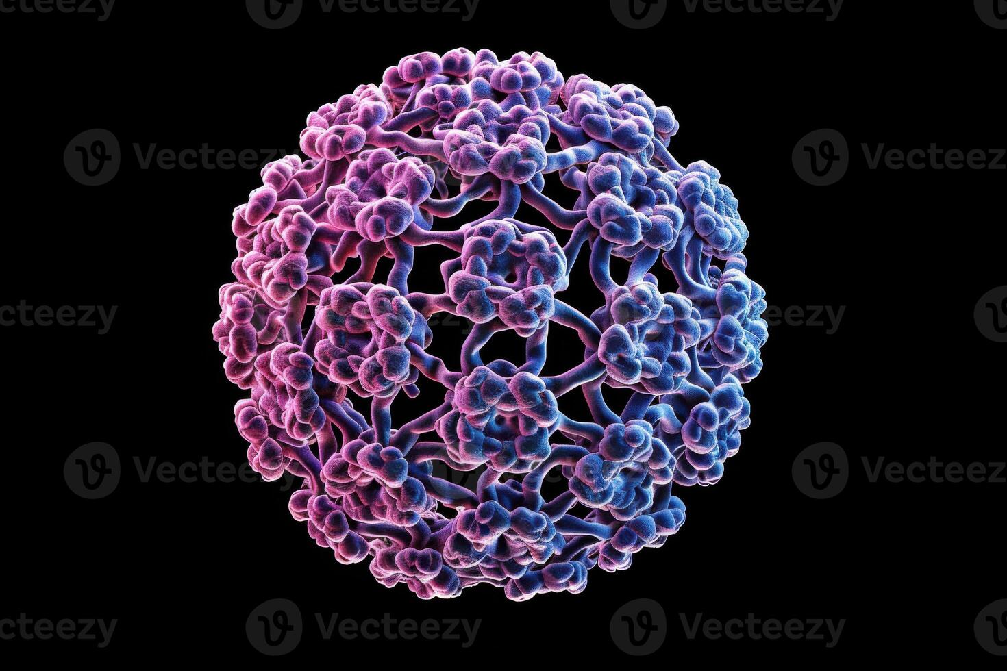 A virus is shown in a 3d rendering photo