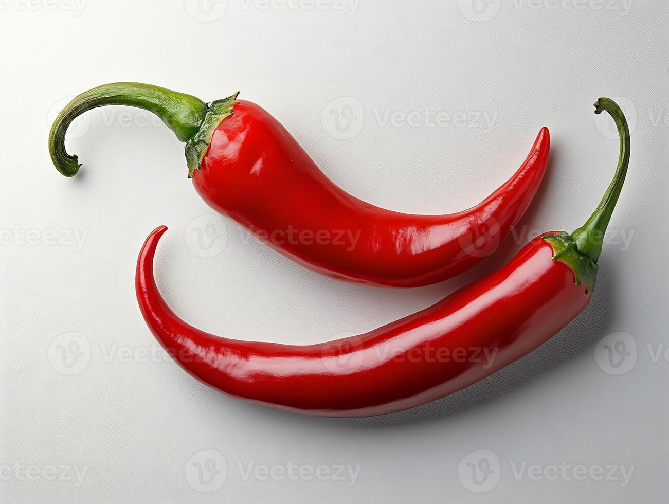 Fresh red chili pepper sliced lengthwise displayed on a clean white background bold and spicy photo