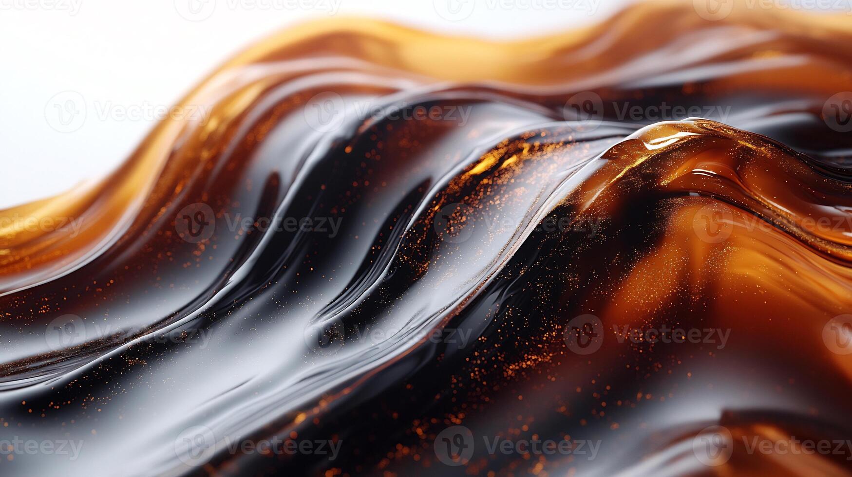 Swirl of dark balsamic vinegar on a white background creating a rich and tangy artistic design photo