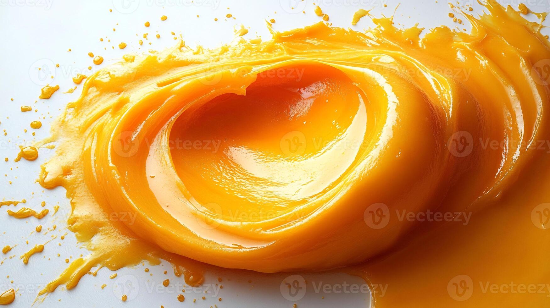 Swirl of sweet and tangy mango chutney on a white background bold and vibrant in color photo