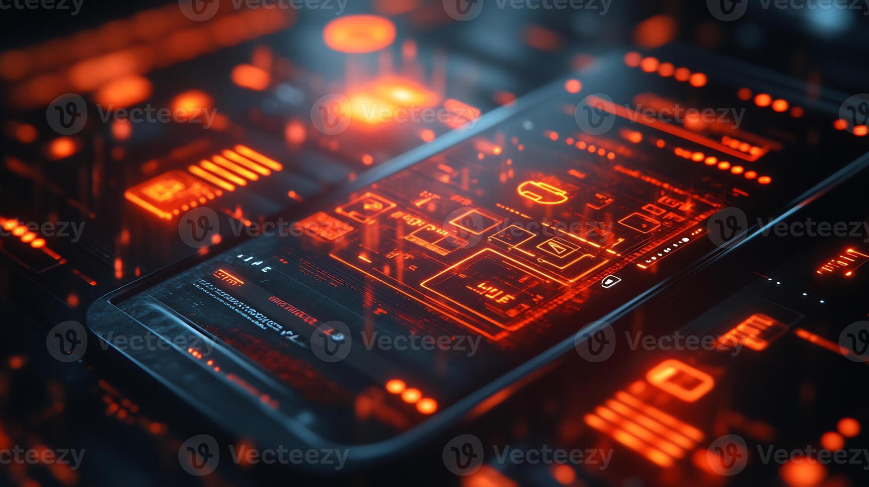 Abstract digital wallet a smartphone screen with glowing currency symbols financial transactions and techdriven online payment icons Futuristic ebusiness design photo