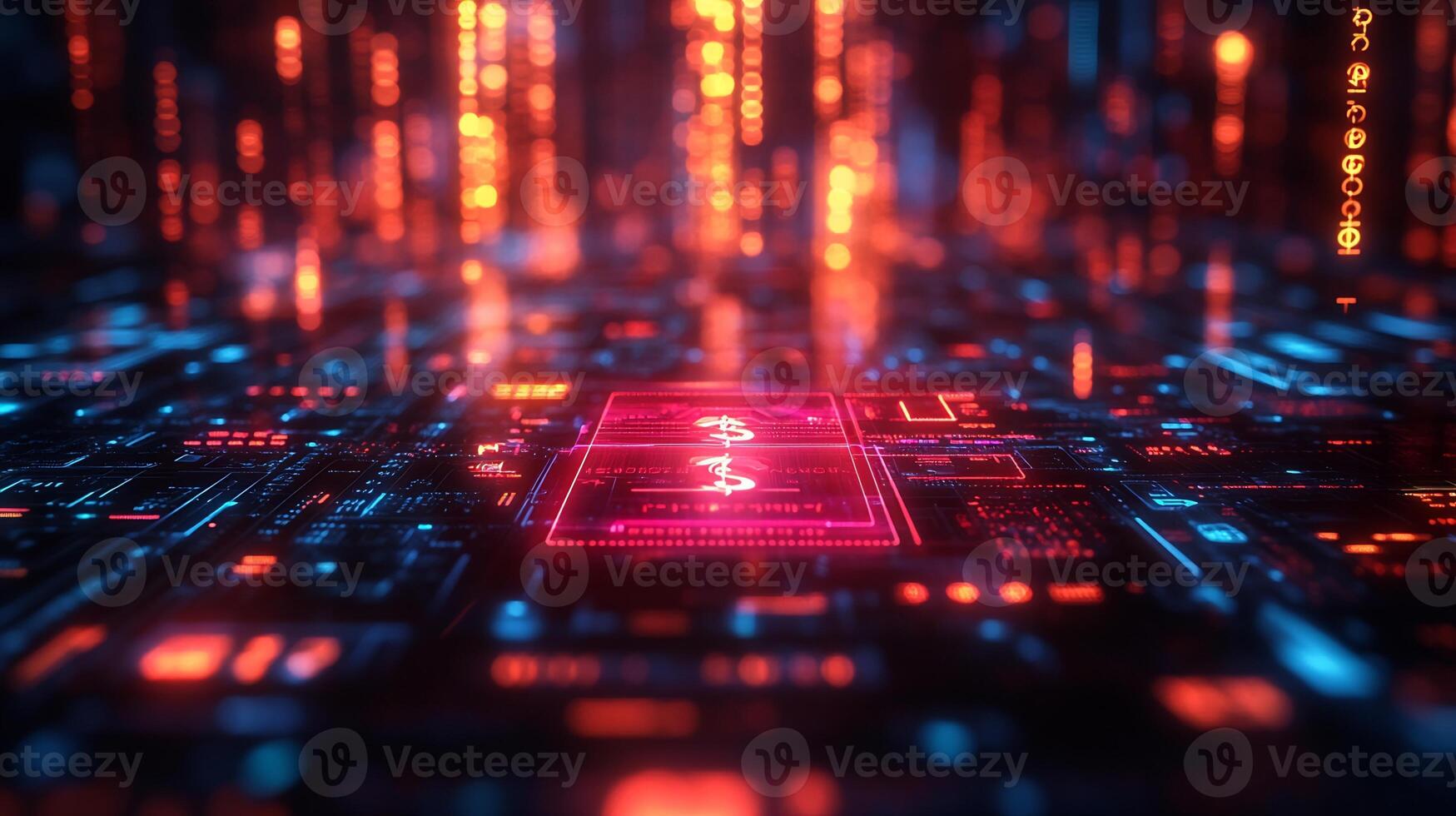 Abstract digital wallet a smartphone screen with glowing currency symbols financial transactions and techdriven online payment icons Futuristic ebusiness design photo