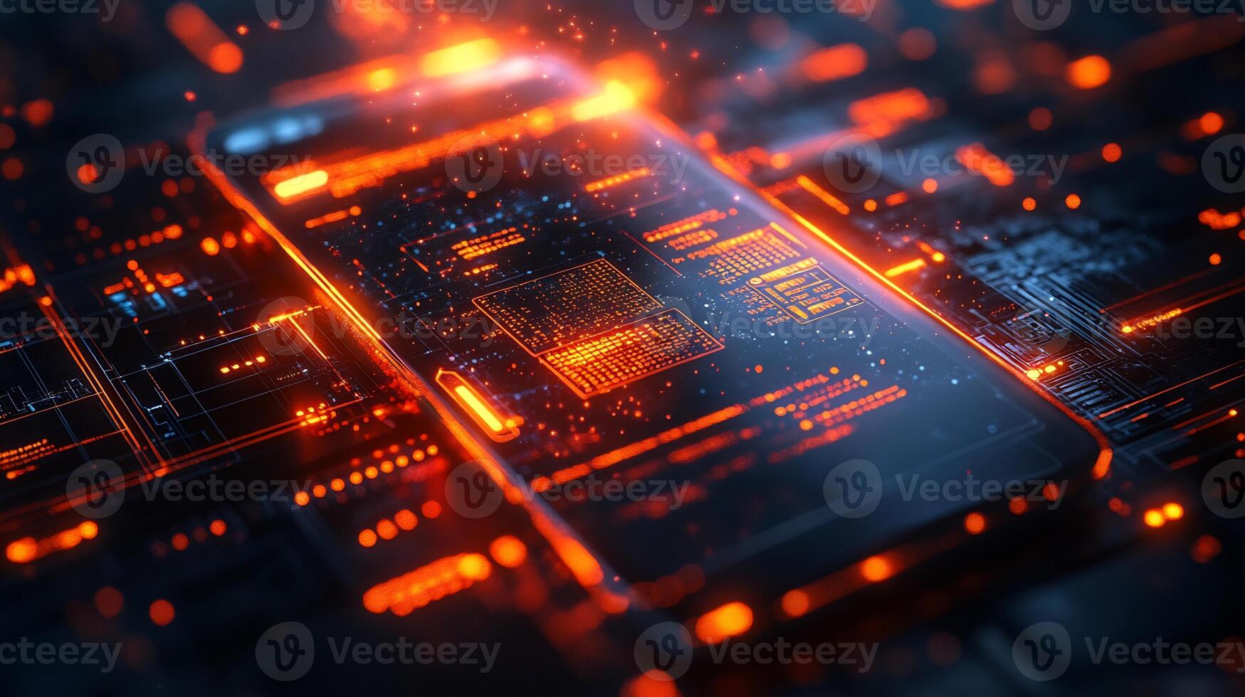 Abstract digital wallet a mobile phone with glowing currency icons financial transaction technology and futuristic banking innovations Smart online payment concept photo
