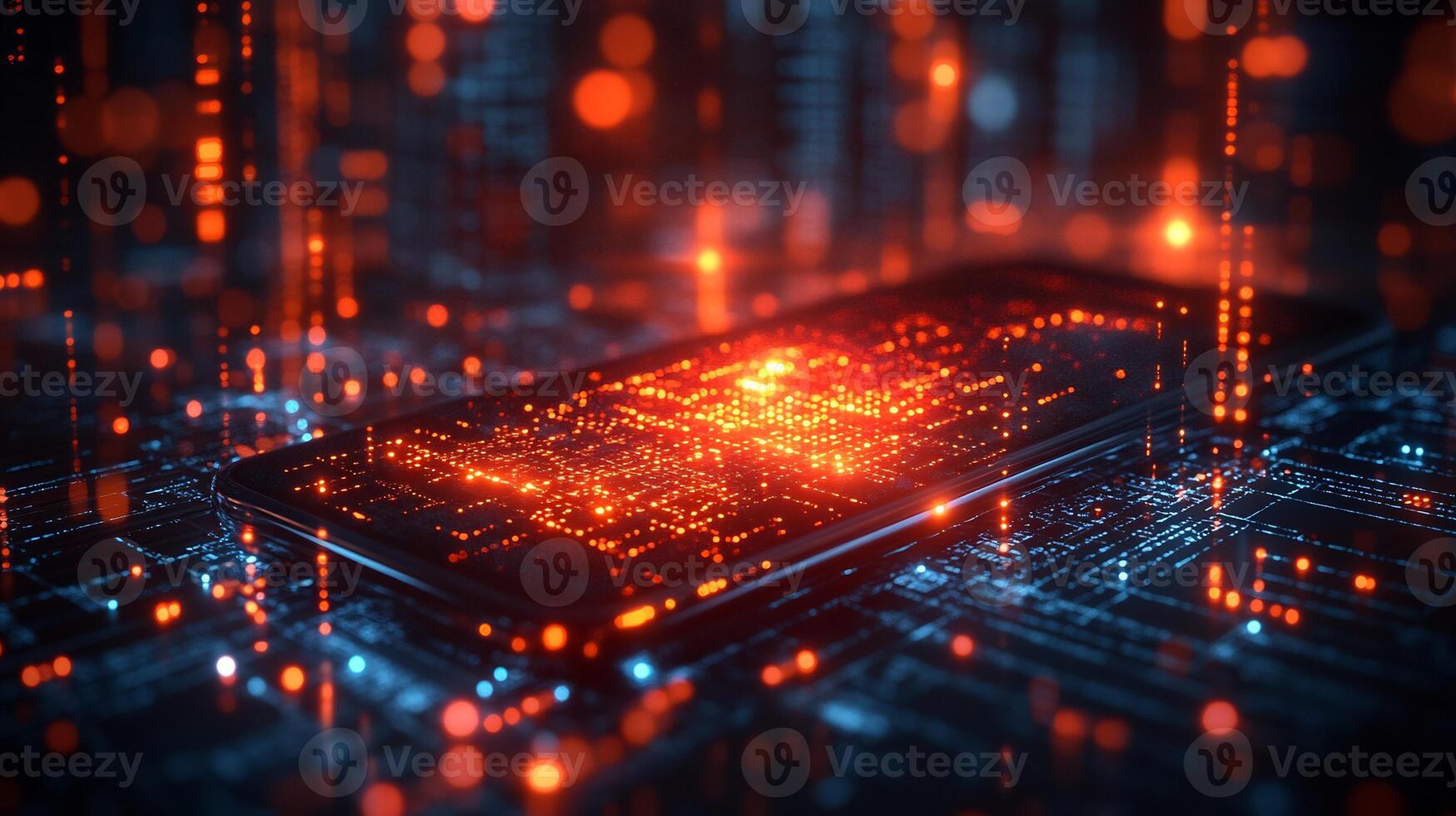 Abstract digital wallet a mobile device glowing currency icons and futuristic online transactions Ecommerce banking innovation and vibrant financial technology photo