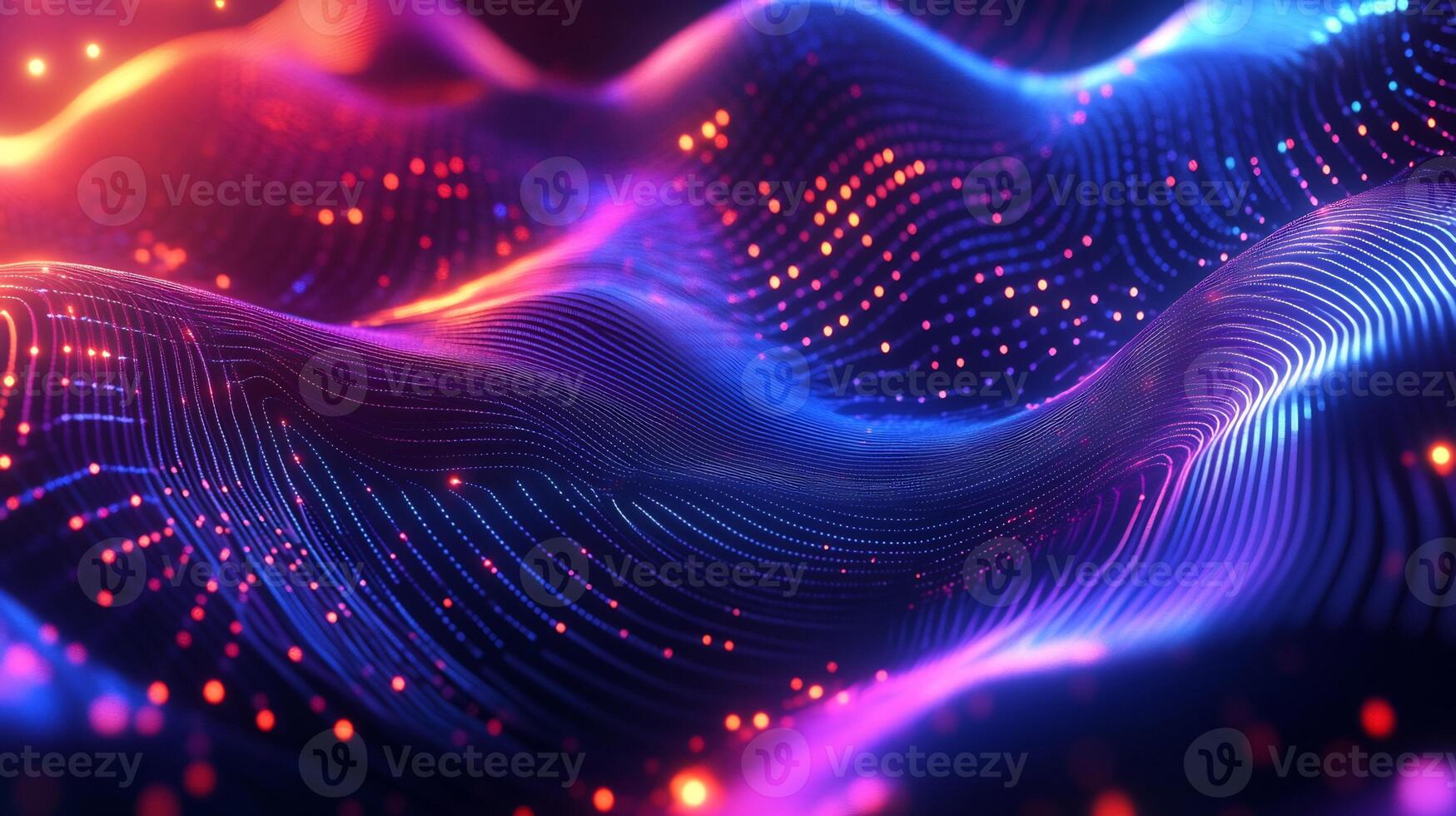 Abstract futuristic design glowing neon light flowing wave pattern geometric shapes and vibrant gradient Dynamic digital texture with threedimensional motion photo