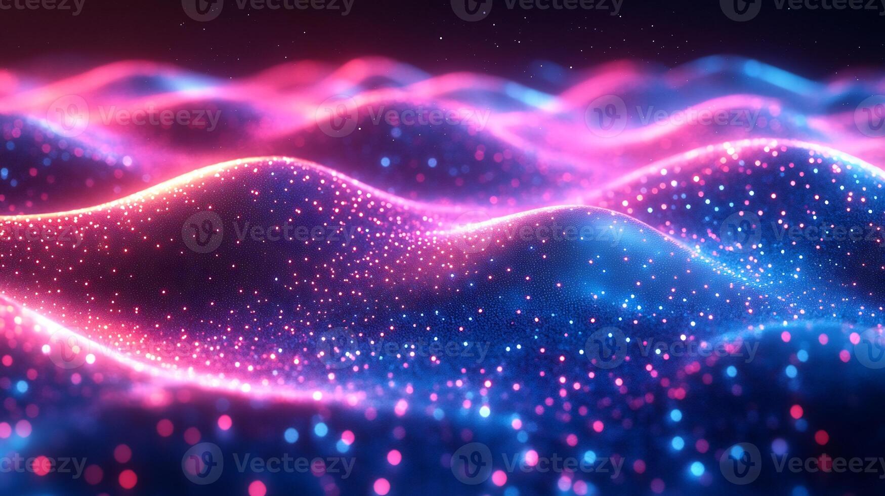 Abstract futuristic background neon blue and pink light flowing wave lines vibrant gradient and geometric shapes Energetic digital design with techinspired motion and glow photo