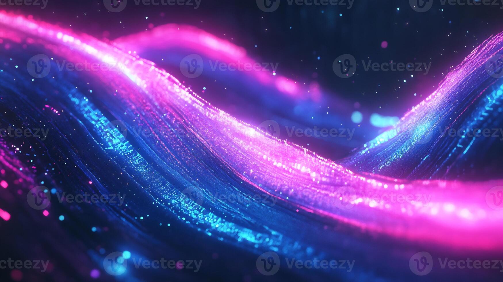 Abstract geometric wave glowing neon blue and pink light vibrant gradient and dynamic flow Techinspired digital pattern with energy and sleek motion photo