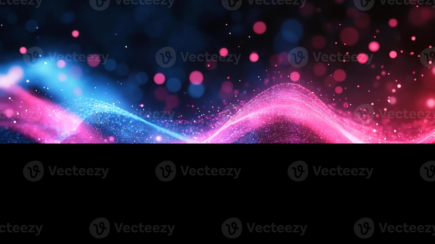 Abstract geometric wave glowing neon blue and pink light vibrant gradient and dynamic flow Techinspired digital pattern with energy and sleek motion photo