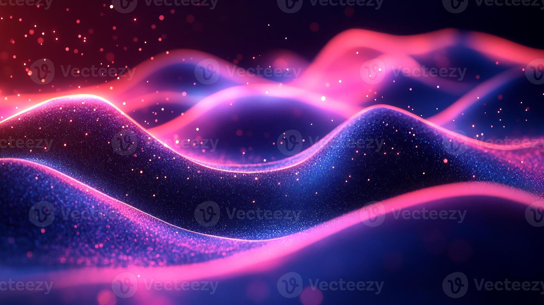 Abstract neon wave background geometric shapes glowing blue and pink light and flowing lines Futuristic threedimensional texture with vibrant motion and energy photo