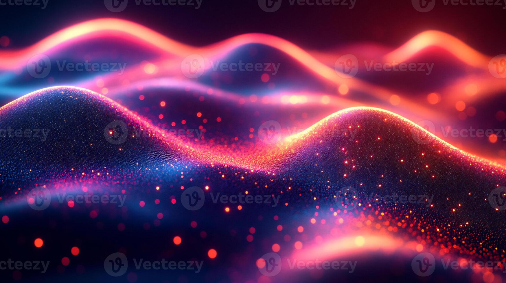 Abstract neon wave background geometric shapes glowing blue and pink light and flowing lines Futuristic threedimensional texture with vibrant motion and energy photo