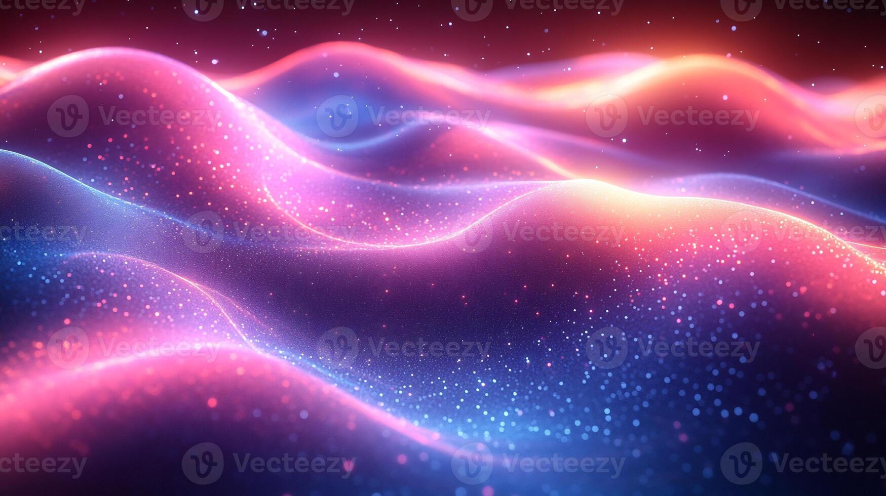 Abstract neon wave background geometric shapes glowing blue and pink light and flowing lines Futuristic threedimensional texture with vibrant motion and energy photo