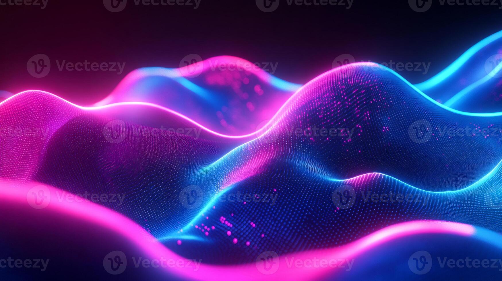 Dynamic neon wave background flowing blue and pink light modern geometric shapes gradient hues and glowing techinspired elements Vibrant energetic digital texture photo