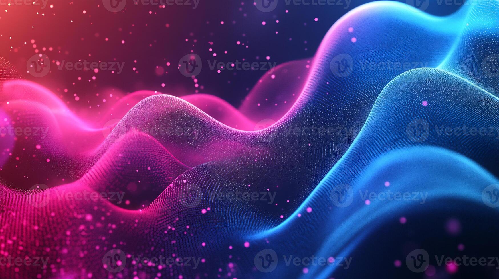 Dynamic neon wave background flowing blue and pink light modern geometric shapes gradient hues and glowing techinspired elements Vibrant energetic digital texture photo