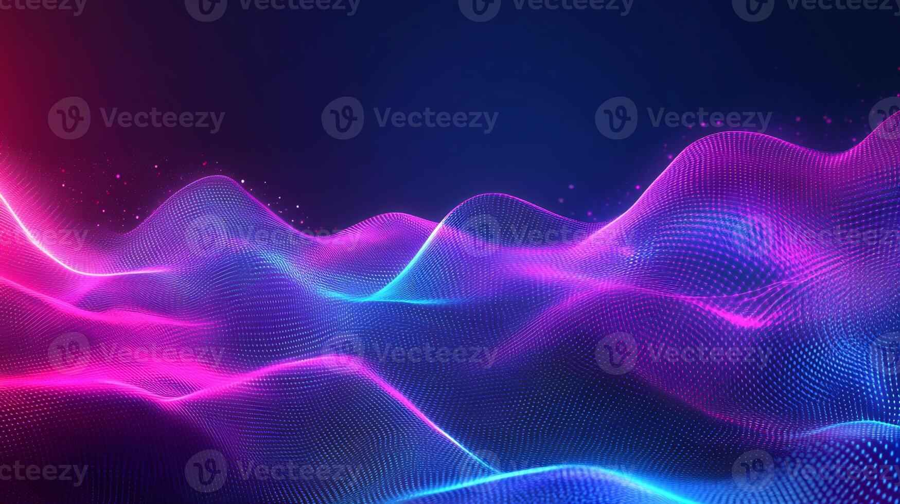 Dynamic neon wave background flowing blue and pink light modern geometric shapes gradient hues and glowing techinspired elements Vibrant energetic digital texture photo