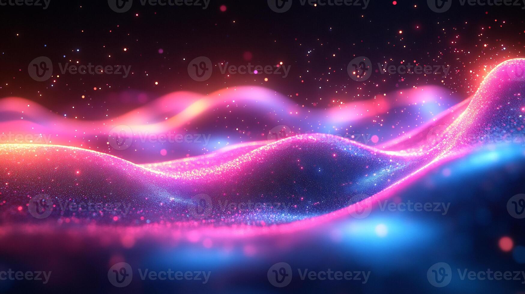 Dynamic neon waves flowing lines glowing blue and pink light geometric shapes and vibrant gradient Techinspired digital design with energy and modern motion photo