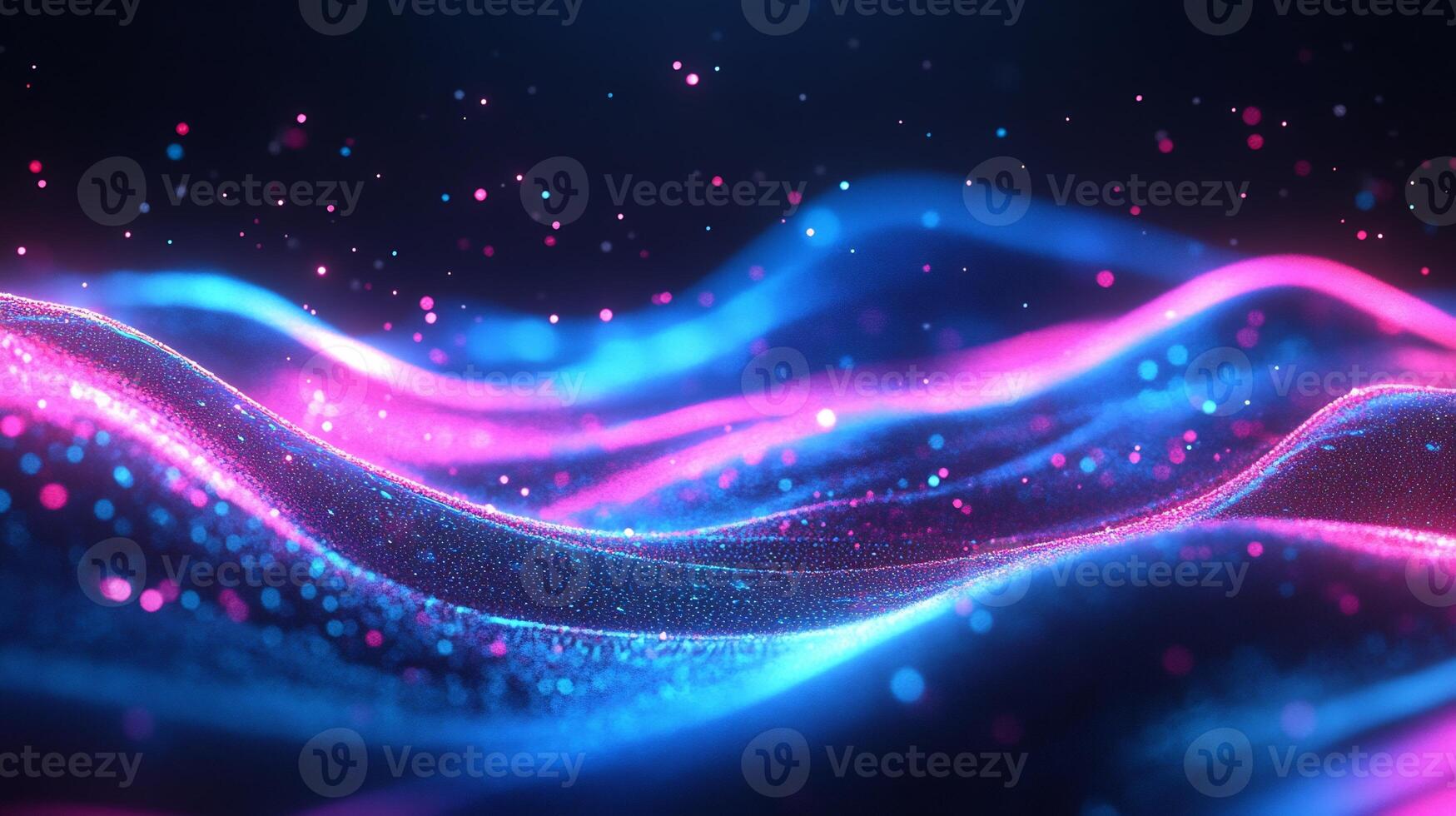 Dynamic wave background glowing neon light blue and pink hues geometric shapes and vibrant gradient Techinspired futuristic design with energy and motion photo